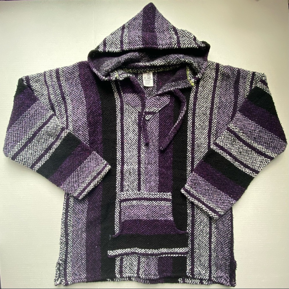 Baja Hoodie Artesanias Cuamatzi Mexican Pullover Jacket Hoodie Women Size Medium